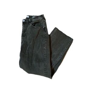 Cleo & Wolf Jeans Olive Green Womens High Rise Straight Distressed Boho 30W/27L